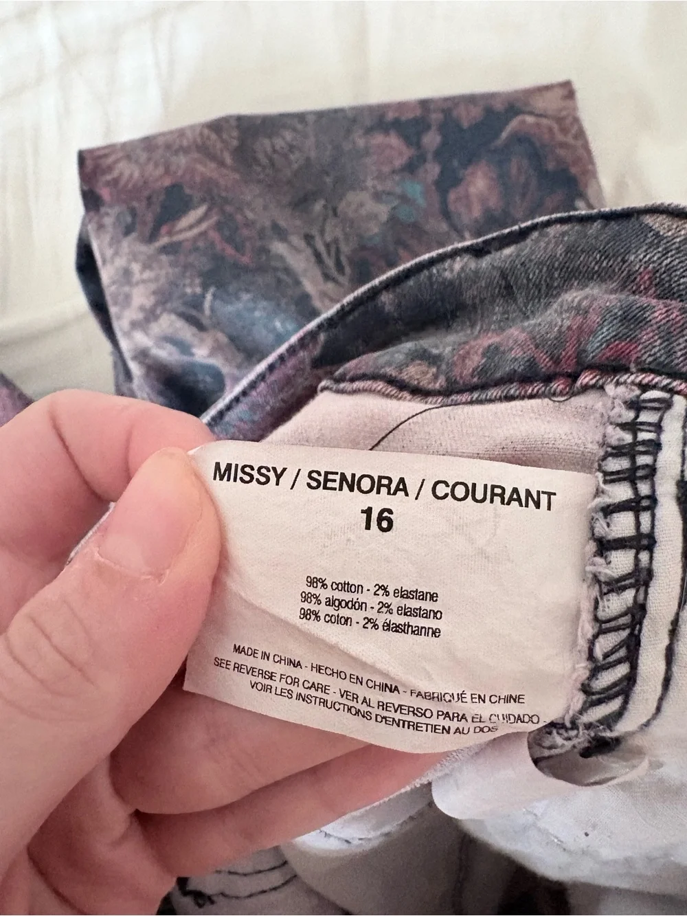 Bandolino Jeans with Dusty Lavender and Slate Floral Waistband - Picture 8 of 9